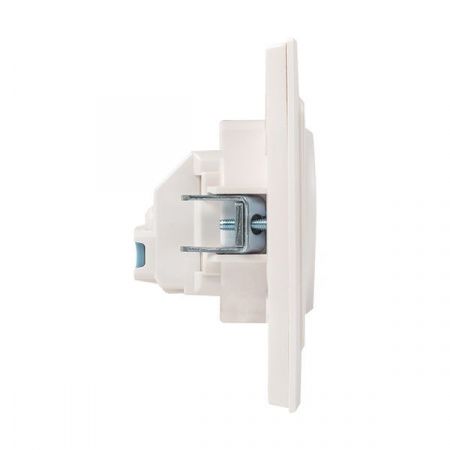 Стокгольм Розетка 1-местная с/з 16А автоматические клеммы белая с защ. штор. EKF PROxima