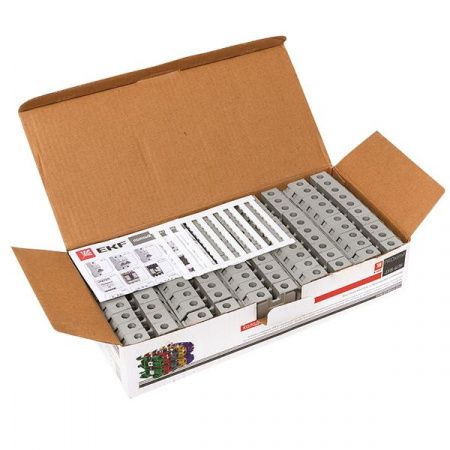 Клемма проходная винтовая JXB 6 мм2 серая EKF