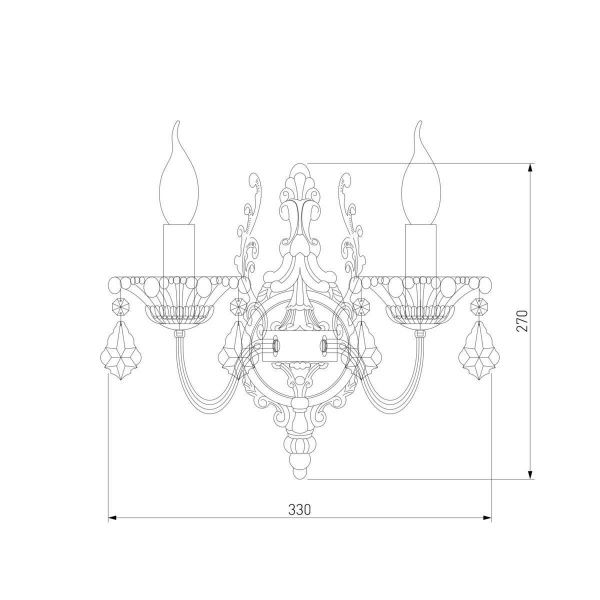 Бра Eurosvet 3281/2 античная бронза/прозрачный хрусталь Strotskis
