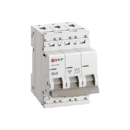 Автоматический выключатель 3P 40А (B) 6кА ВА 47-63N PROxima EKF