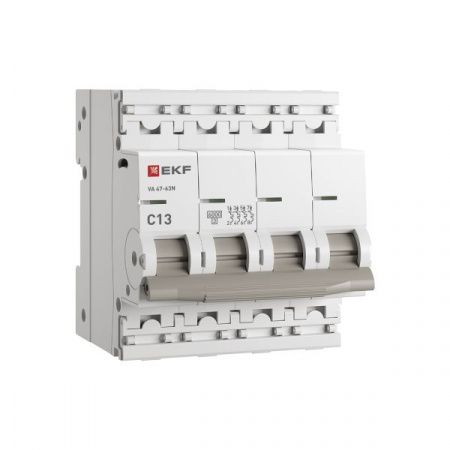Автоматический выключатель 4P 13А (C) 6кА ВА 47-63N PROxima EKF