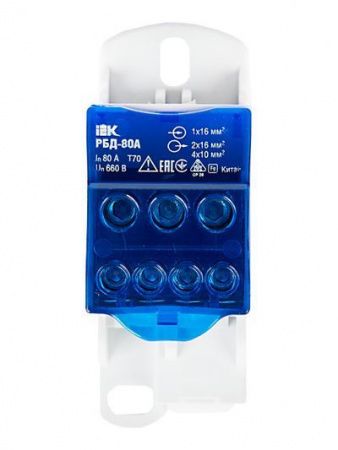 Блок распределительный РБД-80А на DIN-рейку IEK