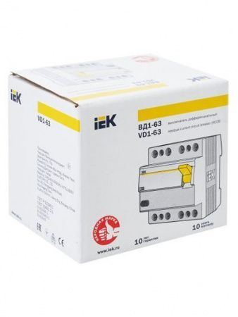Выключатель дифференциальный (УЗО) ВД1-63 4Р 50А 300мА IEK