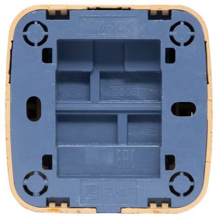 Выключатель 2-клавишный ОП Минск 10А светлое дерево EKF