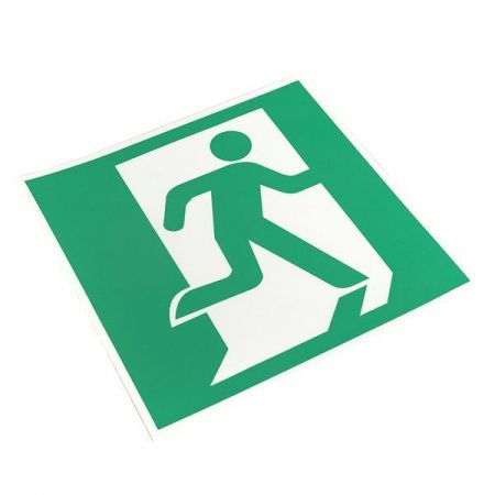 Знак наклейка E01-02 "Выход здесь" (правосторонний) (200x200) ГОСТ 12.4.026-2015 EKF PROxima