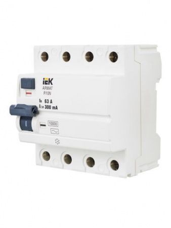 ARMAT Выключатель дифференциального тока R10N 4P 63А 300мА тип AC IEK