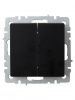 BRITE Выключатель 2-клавишный проходной 10А ВС10-2-6-БрЧ черный IEK