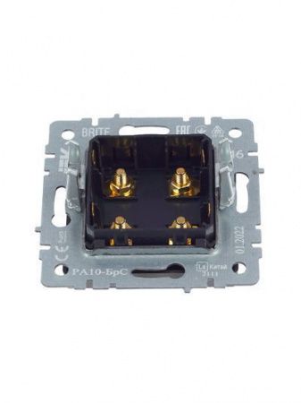 BRITE Аудиорозетка 4-местная РА10-БрС сталь IEK