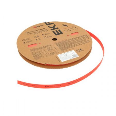 Термоусаживаемая трубка ТУТ нг 12/6 красная рулон EKF PROxima