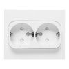 Стокгольм Розетка 2-местная с/з 16А автоматические клеммы белая с защ. штор. EKF PROxima