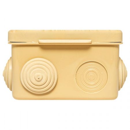 Коробка распределительная КМР-030-031 с крышкой (80x80x50) 7 мембранных вводов светлое дерево IP54 EKF PROxima