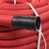 Труба гофр. двустенная ПНД/ПНД гибкая с протяжкой d90 мм (50 м) красная EKF-Plast