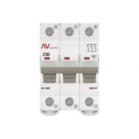 Выключатель автоматический AV-10 DC 3P 50A (C) 10kA EKF AVERES