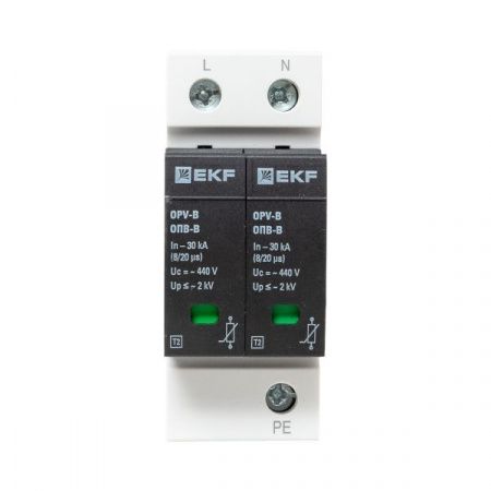 Ограничитель импульсных напряжений ОПВ-B/2P In 30кА 440В с сигн. EKF PROxima