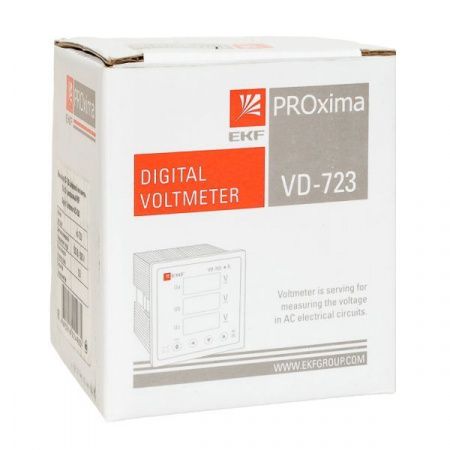 Вольтметр  EKF  VD-723 цифр. на панель (72х72) 3-фазн. PROxima