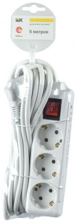Удлинитель У03К 3 места с заземлением 5м 3х1мм2 16А/250 IEK