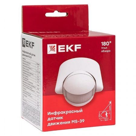 ИК датчик движения наст. 1200Вт 180гр. до 12м IP44 MS-39 EKF PROxima