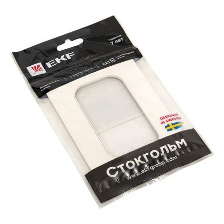 Стокгольм Рамка для розетки 2-местная белая EKF PROxima