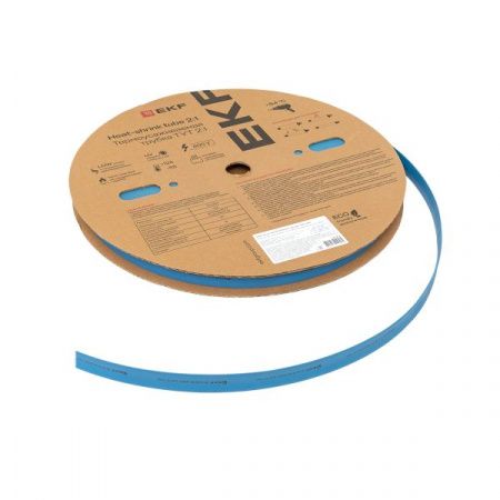 Термоусаживаемая трубка ТУТ нг 16/8 синяя рулон EKF PROxima