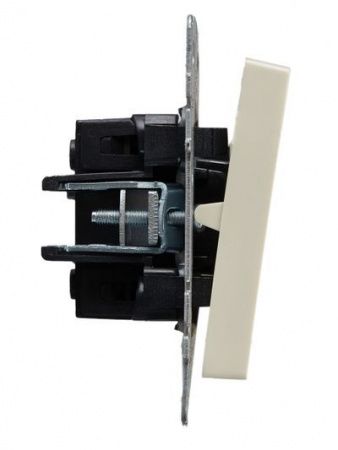 BRITE Выключатель 2-клавишный проходной 10А ВС10-2-6-БрКр бежевый IEK