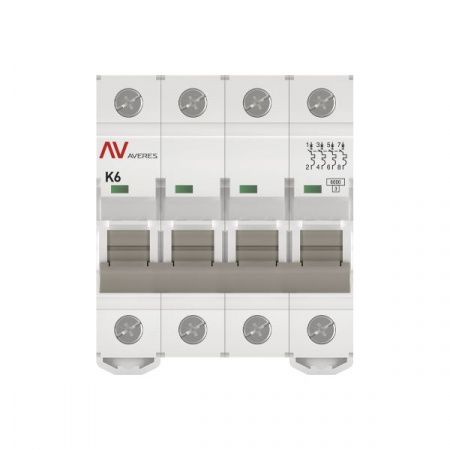 Выключатель автоматический AV-6 4P 6A (K) 6kA EKF AVERES