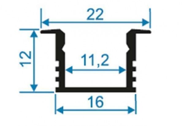 Профиль встраиваемый с рассеивателем серебро 1м. Apeyron 08-11