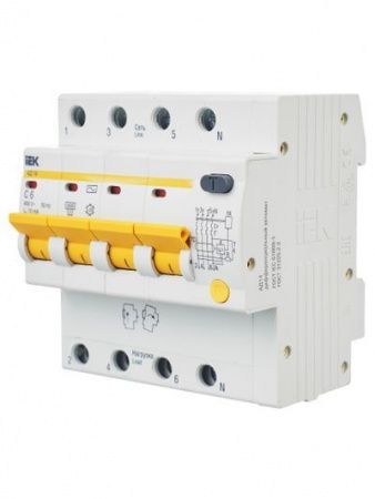 KARAT Дифференциальный автомат АД14 4P 6А 10мА тип AC IEK