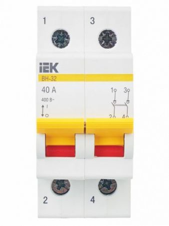 KARAT Выключатель нагрузки (мини-рубильник) ВН-32 2P 40А IEK