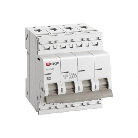 Автоматический выключатель 4P 2А (B) 6кА ВА 47-63N PROxima EKF
