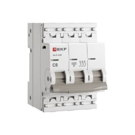 Автоматический выключатель 3P 8А (C) 6кА ВА 47-63N PROxima EKF