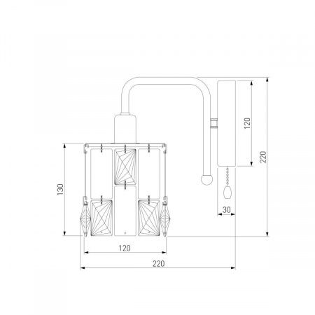 Бра Eurosvet 10101/1 хром/прозрачный хрусталь Strotskis