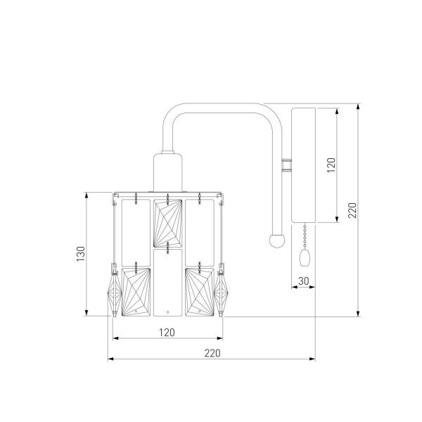 Бра Eurosvet 10101/1 хром/прозрачный хрусталь Strotskis