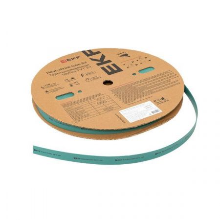 Термоусаживаемая трубка ТУТ нг 16/8 зелёная рулон EKF PROxima