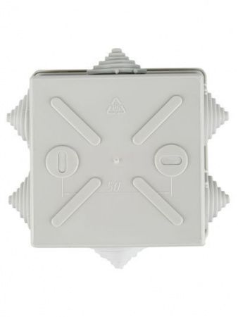 Коробка распаячная КМ41235 для открытой проводки безгалогенная (HF) 85х85х40мм IP44 6 гермовводов серая IEK