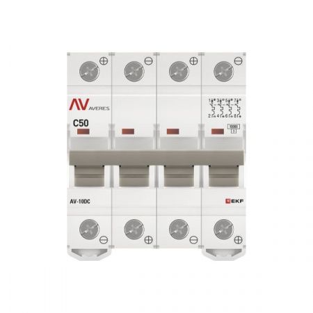 Выключатель автоматический AV-10 DC 4P 50A (C) 10kA EKF AVERES