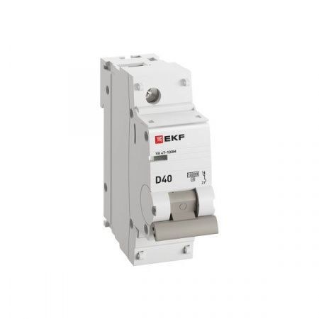 Автоматический выключатель ВА 47-100M 1P 40А (D) 10kA без теплового расцепителя EKF PROXIMA