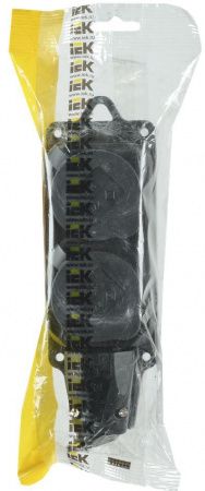 Колодка Каучук IP44 2гн. с з/к IEK с заглушками РБ32-1-0м  Омега PKR62-016-2-K02