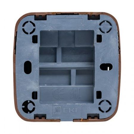 Выключатель 2-клавишный ОП Минск 10А с индикатором тёмное дерево EKF