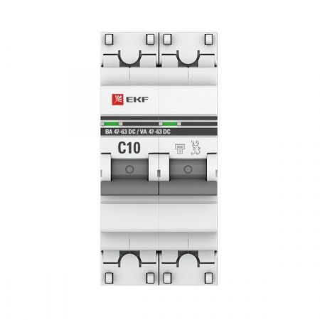 Автоматический выключатель ВА 47-63 DC 2P 10А (C) 6кА EKF PROXIMA