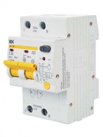 KARAT Дифференциальный автомат АД12M 2P C50 30мА тип A IEK