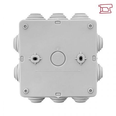 Коробка распределительная КМР-030-014 с крышкой (100x100x50) для прямого монтажа, 10 мембр. вводов серая IP55 EKF
