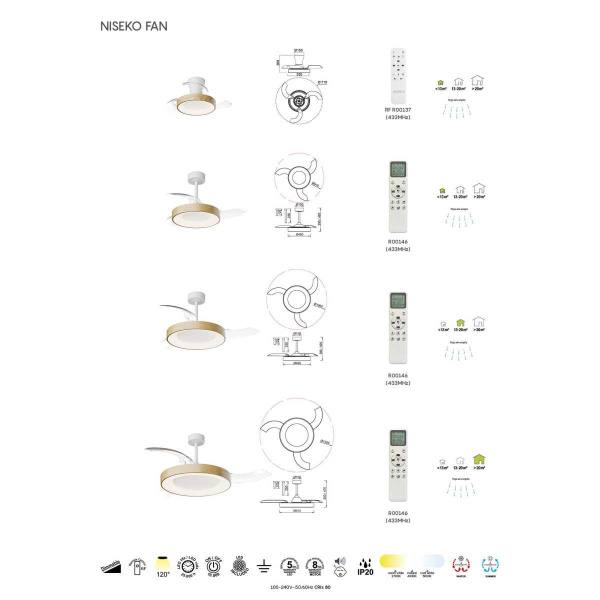 Люстра-вентилятор Mantra NISEKO FAN L 9057