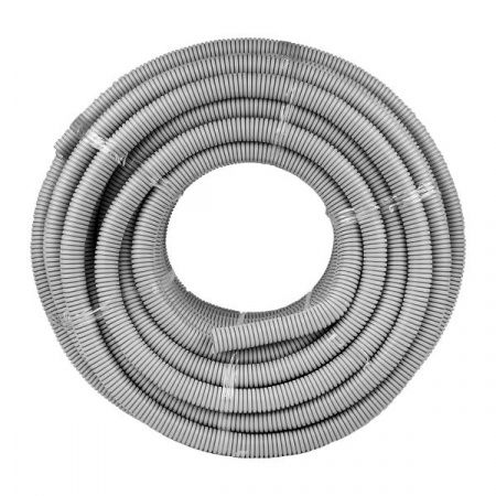 Труба гофр. ПВХ с протяжкой d32 мм (50 м) серая EKF-Plast