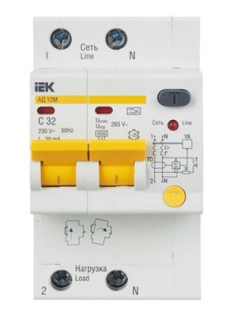 KARAT Дифференциальный автомат АД12M 2P C32 30мА тип A IEK