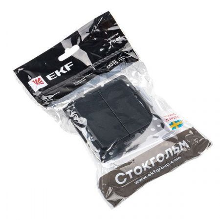 Стокгольм Механизм Выключателя 2-кл. проходного 10А автоматические клеммы черный EKF PROxima