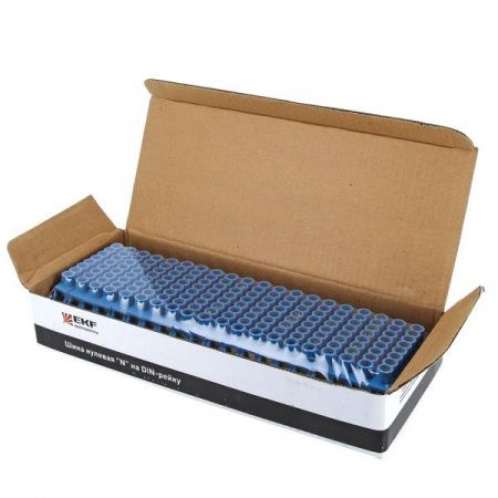 Шина "0" N (6x9мм) 6 отверстий латунь синий нейлоновый корпус комбинированный EKF PROxima