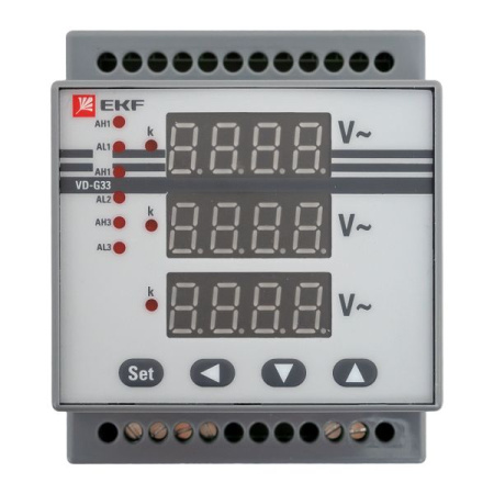 Вольтметр VD-G33 цифровой на DIN трехфазный EKF PROxima