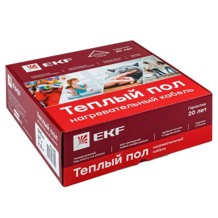 Теплый пол (нагревательный кабель) 1500Вт 100 м 10,0 м2 (без терморегулятора) EKF