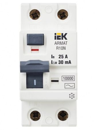 ARMAT Выключатель дифференциального тока R10N 2P 25А 30мА тип AC IEK