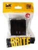 BRITE Выключатель 2-клавишный с индикацией 10А ВС10-2-1-БрЧ черный IEK
